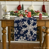 Artoid Mode Navy Blue Snowflakes Christmas Table Runner, Seasonal Winter Holiday Kitchen Dining Table Decoration for Home Party Decor 13×72 Inch